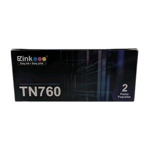 E-Z Ink Compatible Toner Cartridge TN760 for Brother Printers – 2 Pack (Black) –